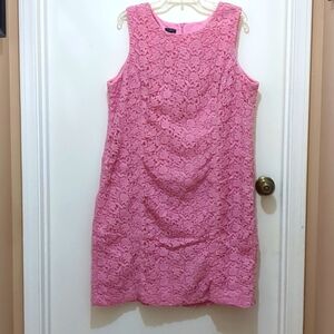 Talbots Pink Sleeveless Knee Length Shift Dress Size 18W